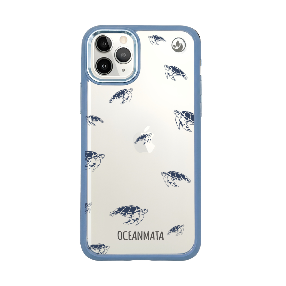 iPhone 11 pro hoesje - schildpaddenblauw - "Turtlino" - duurzaam