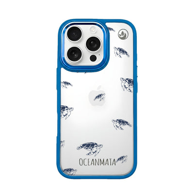 iPhone 16 pro hoesje - schildpaddenblauw - "Turtlino" - duurzaam