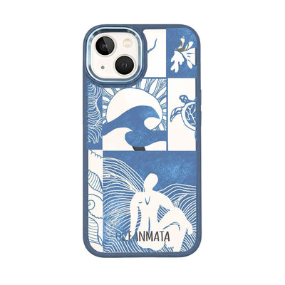 iPhone 13 hoesje - Line Art Ocean - "Waves of Balance" - duurzaam