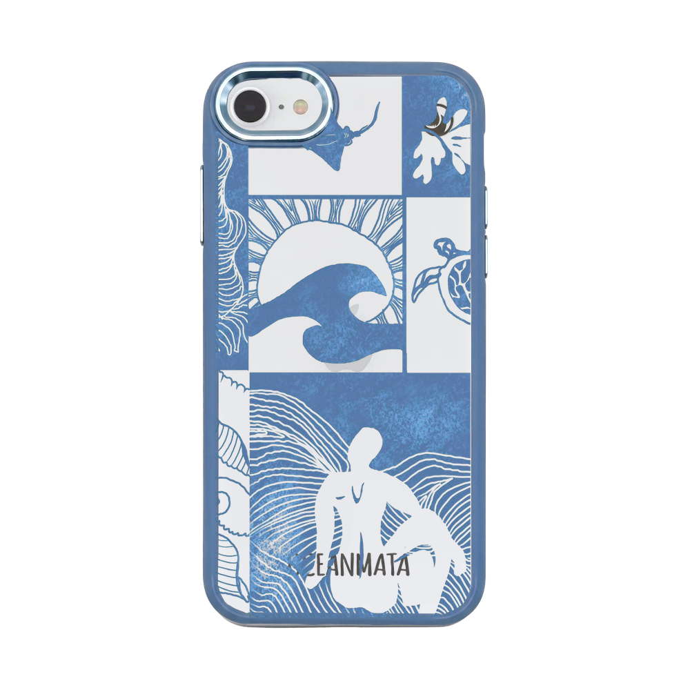 iPhone SE/7/8 hoesje - Line Art Ocean - "Waves of Balance" - duurzaam