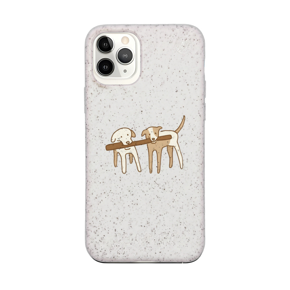 iPhone 11 pro Hülle - Hunde weiß - "Wuff" - nachhaltig