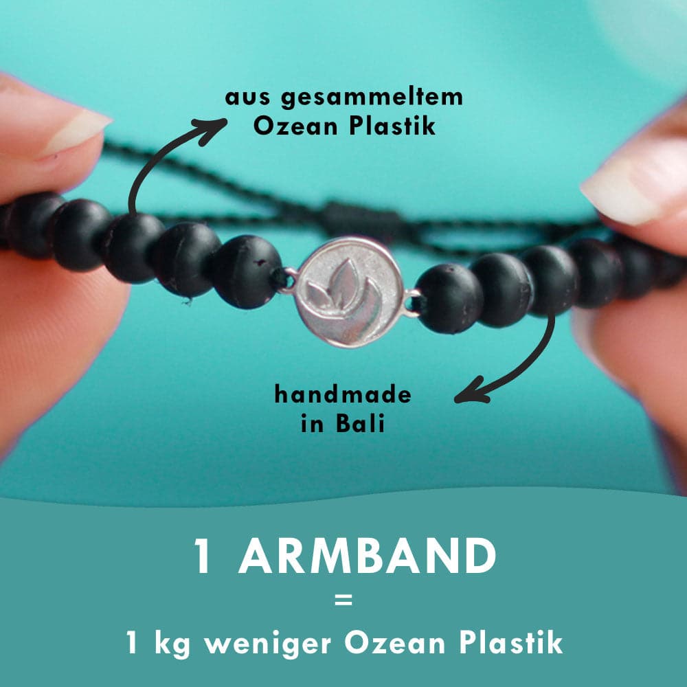 Armband zwart "OCEAN PLASTIC"