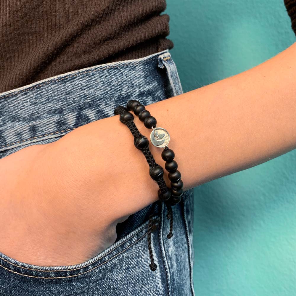 Armband zwart "OCEAN PLASTIC"
