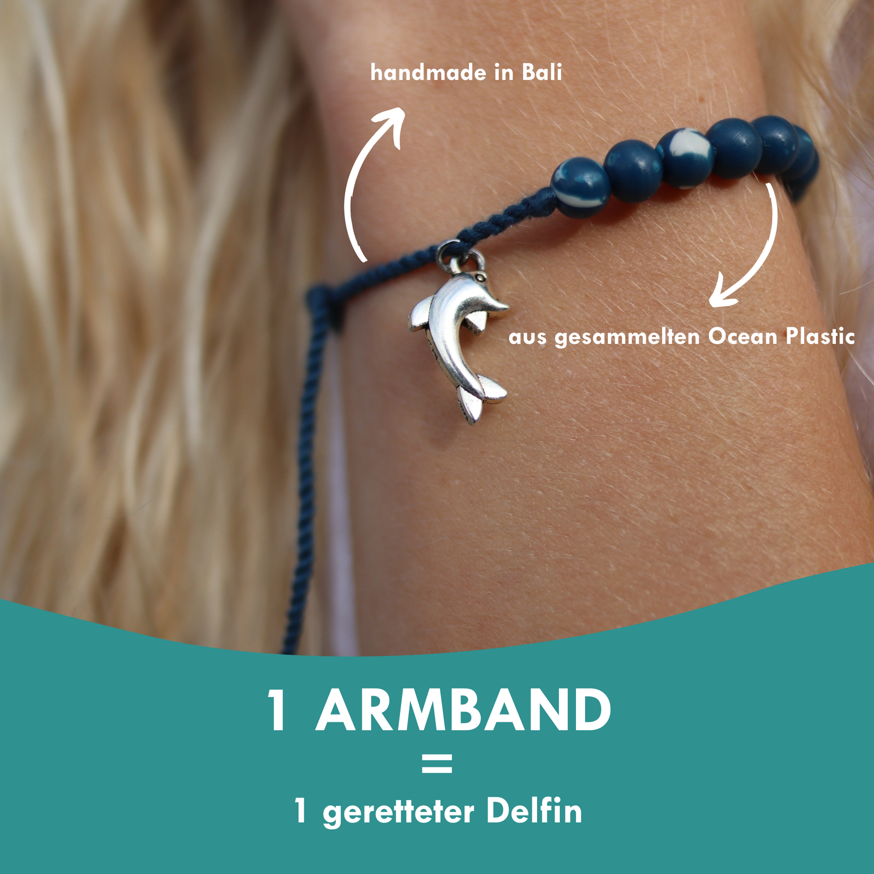 Blauwe armband "DOLPHIN"