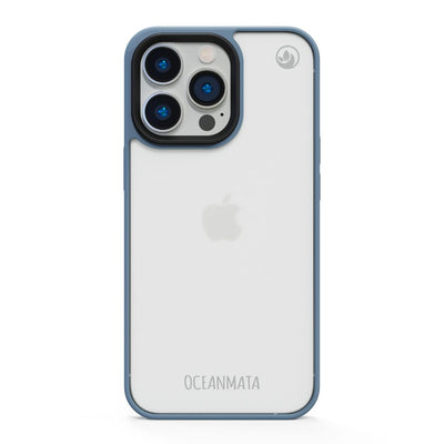 iPhone 16 pro max hoesje - transparant oceaanblauw - duurzaam