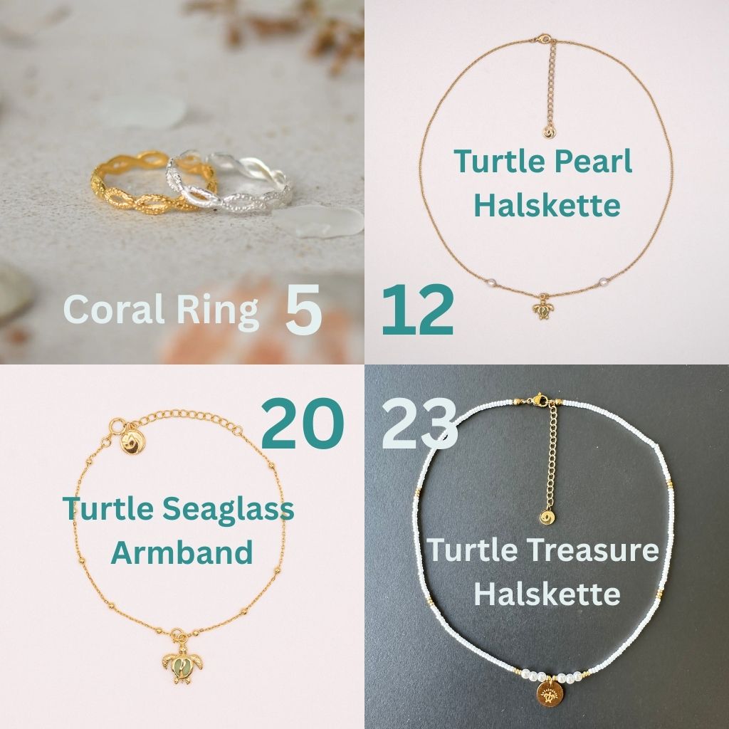 Sieraden Adventskalender - "Turtle's Nest" - Roestvrij staal/Messing