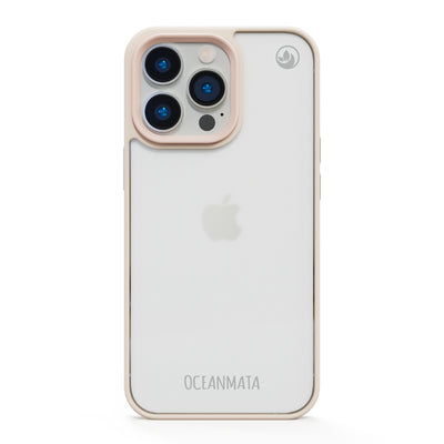 iPhone 16 pro max hoesje - transparant roze - duurzaam 