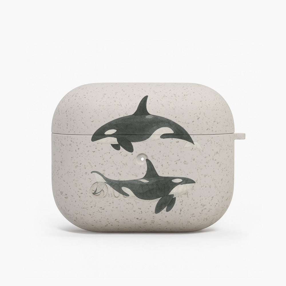 AirPods Case Hülle - Orca weiß - "OrcaFamily" - nachhaltig