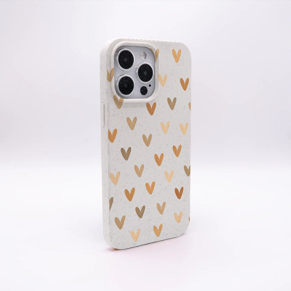 iPhone 13 Hülle - Herz weiß - "AutumnLove" - nachhaltig