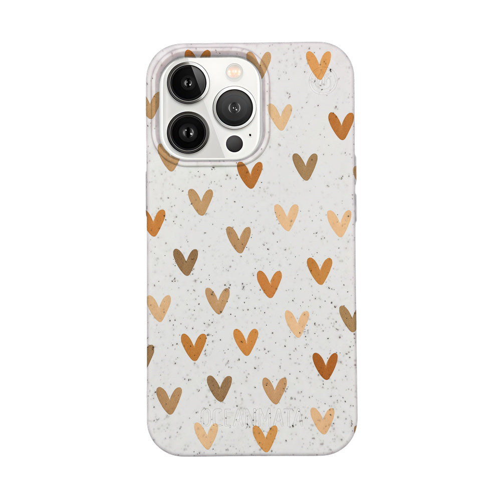 iPhone 13 pro max Hülle - Herz weiß - "AutumnLove" - nachhaltig