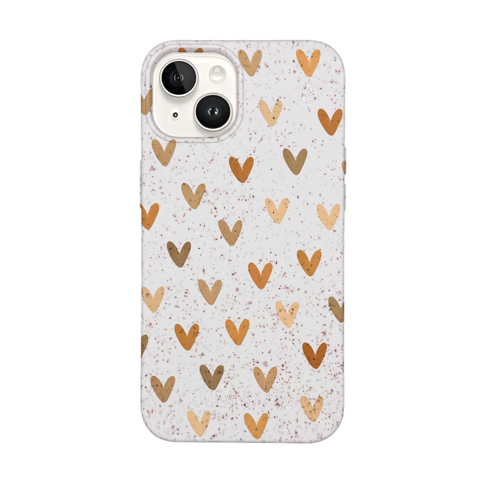 iPhone 14 Hülle - Herz weiß - "AutumnLove" - nachhaltig