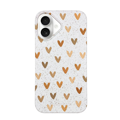 iPhone 16 Hülle - Herz weiß - "AutumnLove" - nachhaltig