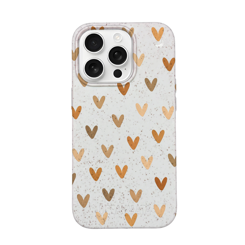 iPhone 16 pro Hülle - Herz weiß - "AutumnLove" - nachhaltig