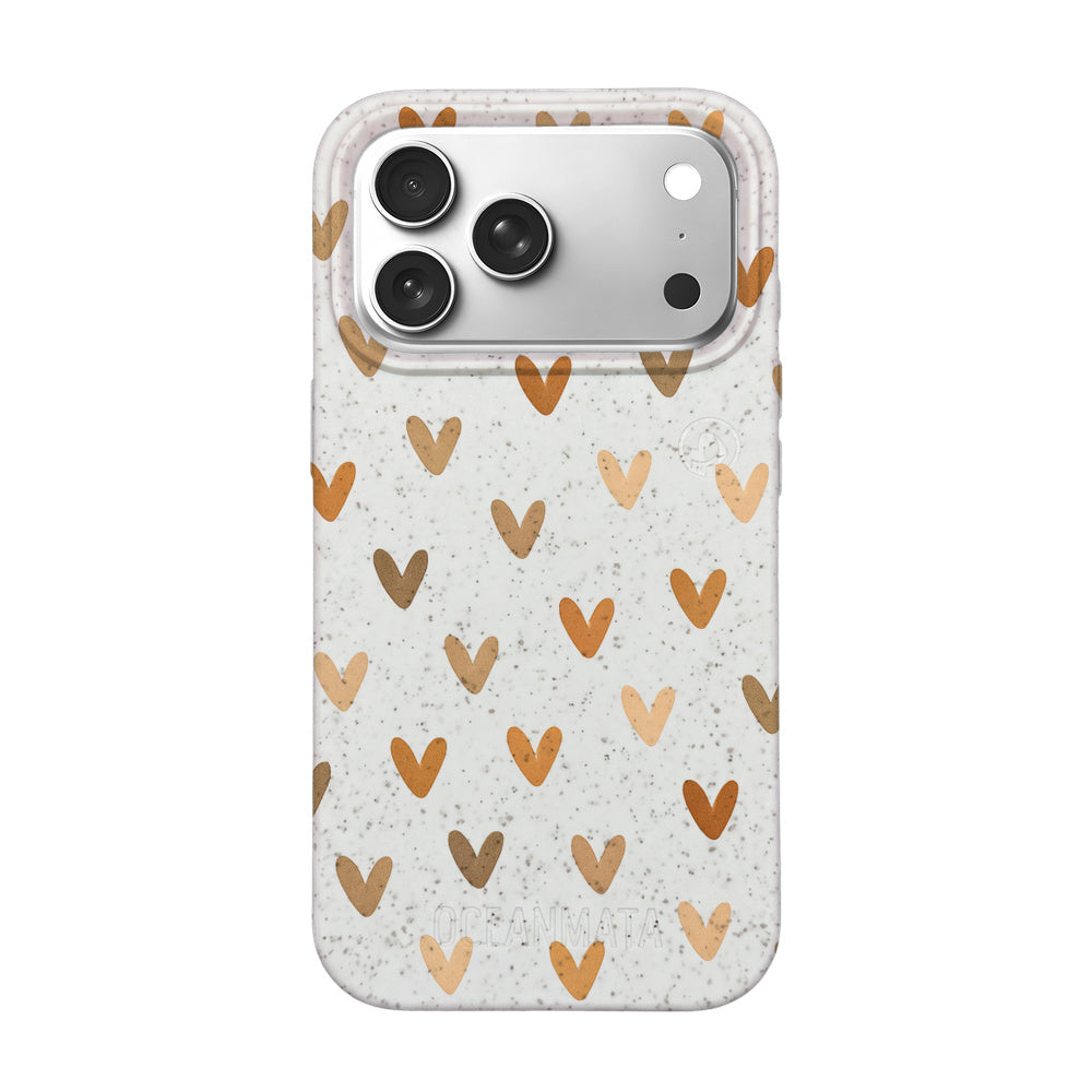 iPhone 18 Pro Max / 17 Pro Max Hülle - Herz weiß - "AutumnLove" - nachhaltig