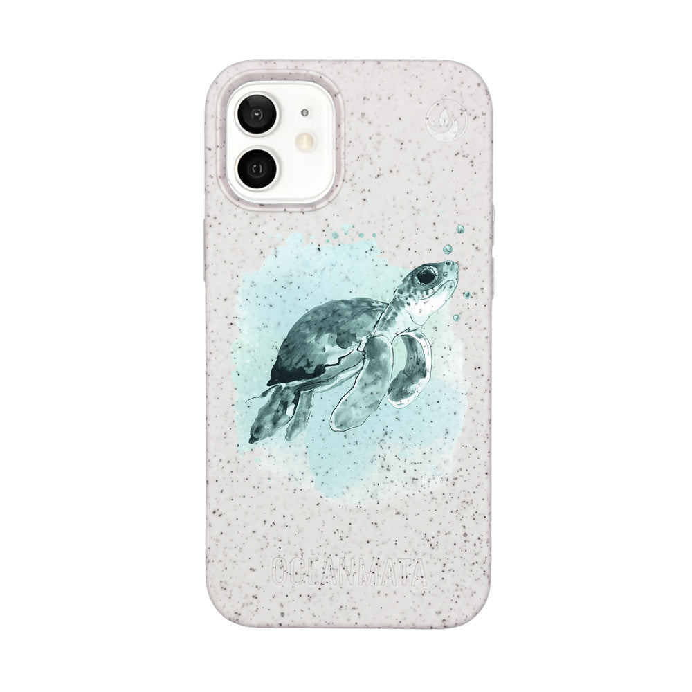 iPhone 12 mini Hülle - Schildkröte grün - "Baby Turtle" - nachhaltig
