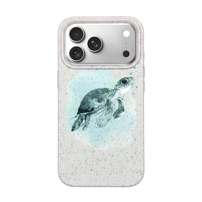 iPhone 18 Pro / 17 Pro Hülle - Schildkröte grün - "Baby Turtle" - nachhaltig