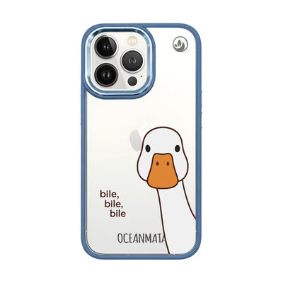 iPhone 13 pro hoesje - Eend wit - "Bile Bile Bile" - duurzaam