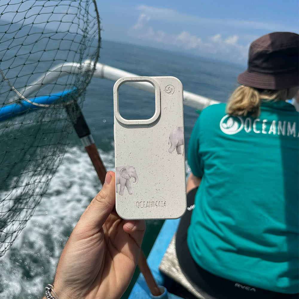 iPhone 14 pro max Hülle - Elefant weiß - "Ele-Fant" - nachhaltig
