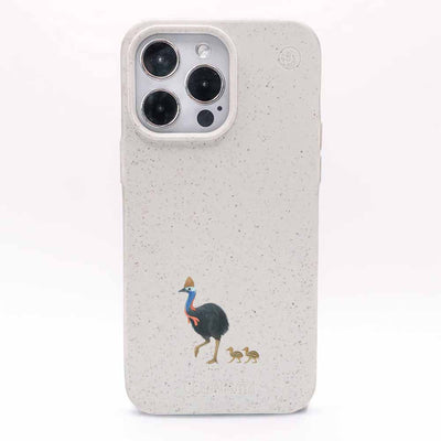iPhone 11 pro Hülle - Cassowary weiß - "CassowaryStroll" - nachhaltig