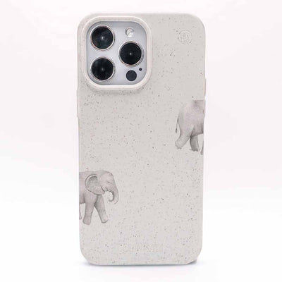 iPhone 13 pro Hülle - Elefant weiß - "Ele-Fant" - nachhaltig
