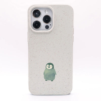 iPhone 16 pro Hülle - Pinguin weiß - "HappyPinguin" - nachhaltig