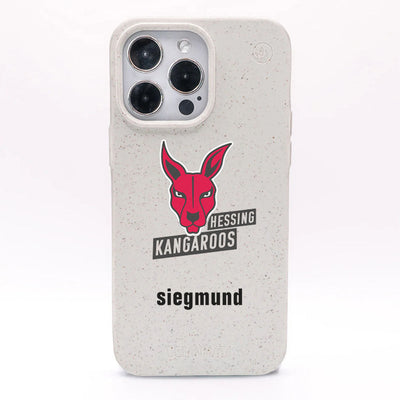 iPhone 18 Pro / 17 Pro Hülle - weiß - "Hessing Kangaroos " - nachhaltig