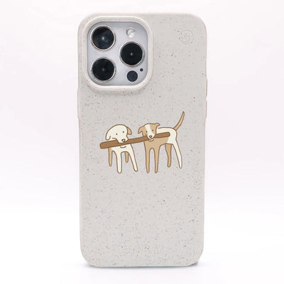 iPhone 15 pro max Hülle - Hunde weiß - "Wuff" - nachhaltig