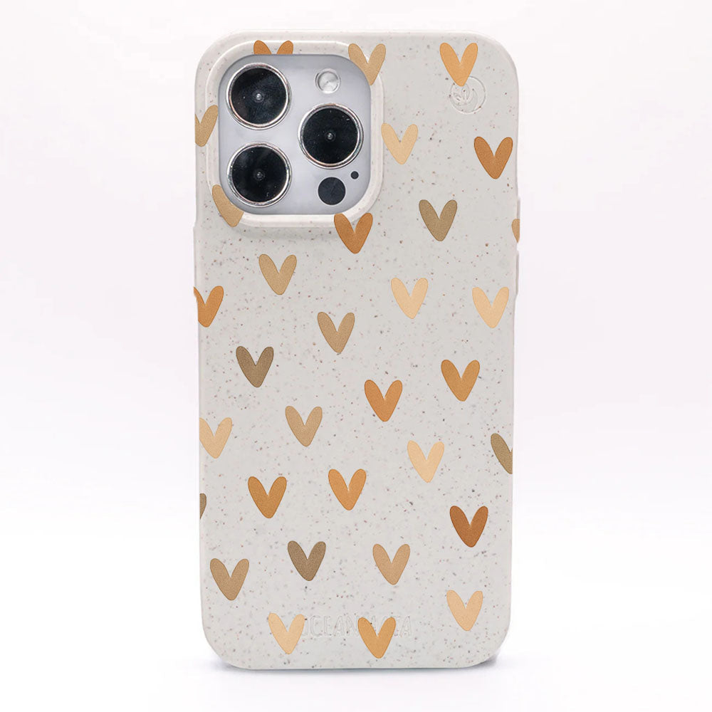 iPhone 13 pro Hülle - Herz weiß - "AutumnLove" - nachhaltig