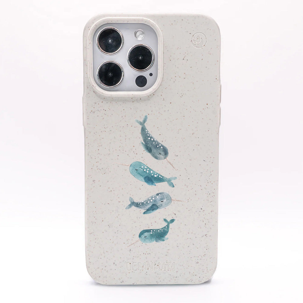 iPhone 11 pro Hülle - Narwal weiß - "Narwhale" - nachhaltig