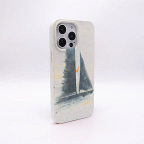 iPhone 13 Hülle - Segeln weiß - "Golden Horizon" - nachhaltig