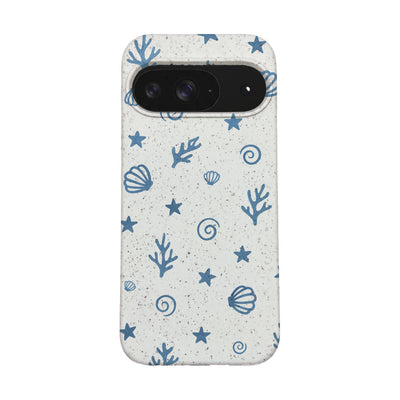 Google Pixel 9 / 9 Pro Hülle - Korallen weiß - "BlueCoralLife" - nachhaltig