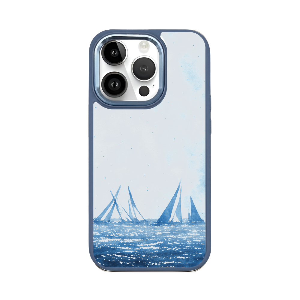 iPhone 14 pro max Hülle - segeln blau - "BlueHorizon" - nachhaltig