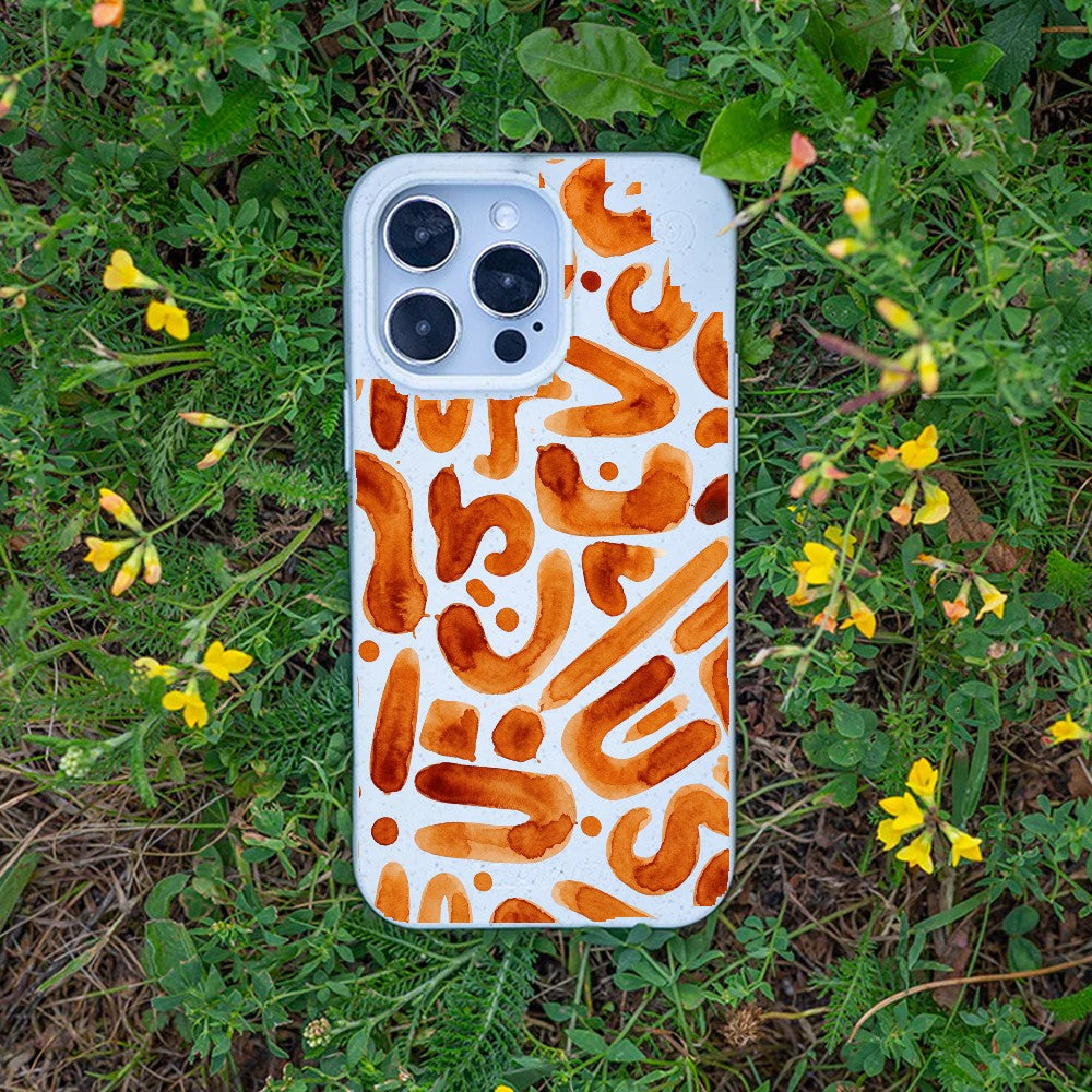 Biologisch abbaubare Handyhülle iPhone SE/7/8 Buchstabensuppe — kompostierbar — Bonus
