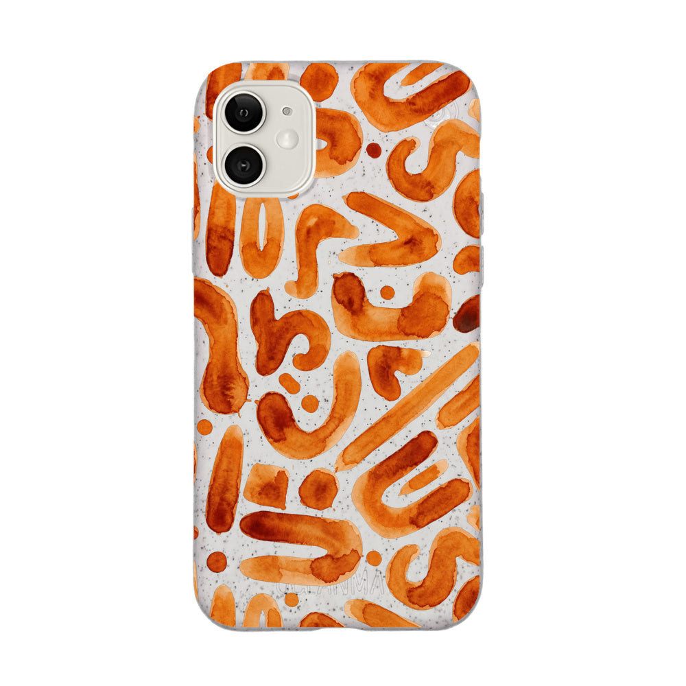 iPhone 11 Hülle - orange - "buchstabensuppe" - nachhaltig