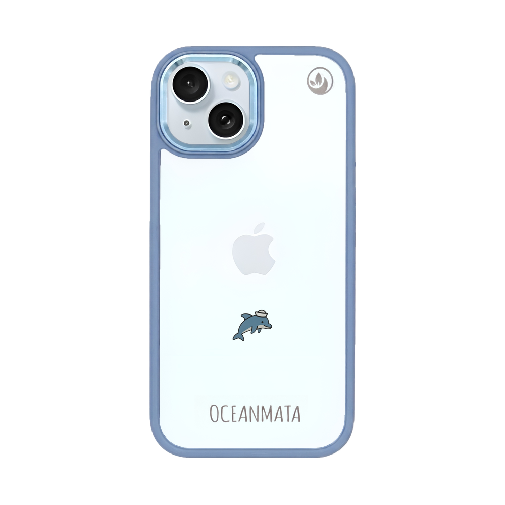 iPhone 15 Hülle - Delfin blau - "Captain Dolphin" - nachhaltig