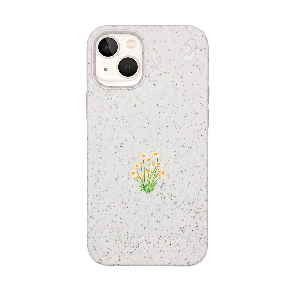 iPhone 13 mini Hülle - Blumen weiß - "Daisy" - nachhaltig