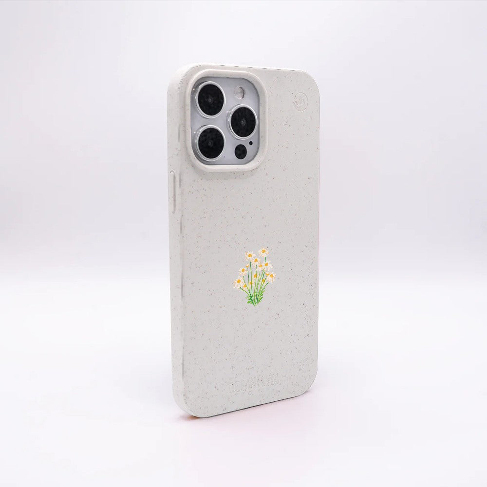 iPhone 16 pro Hülle - Blumen weiß - "Daisy" - nachhaltig