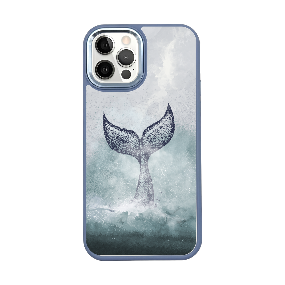 iPhone 12 pro / iPhone 12 hoesje - dolfijnblauw - "Dolphin" - duurzaam
