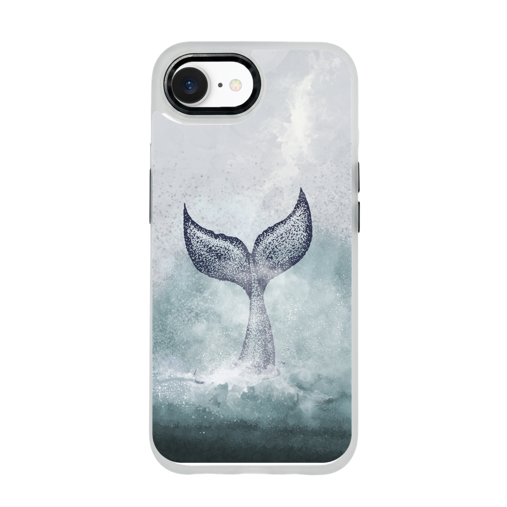 iPhone 16e hoesje - Dolfijnblauw - "Dolphin Twins" - Duurzaam