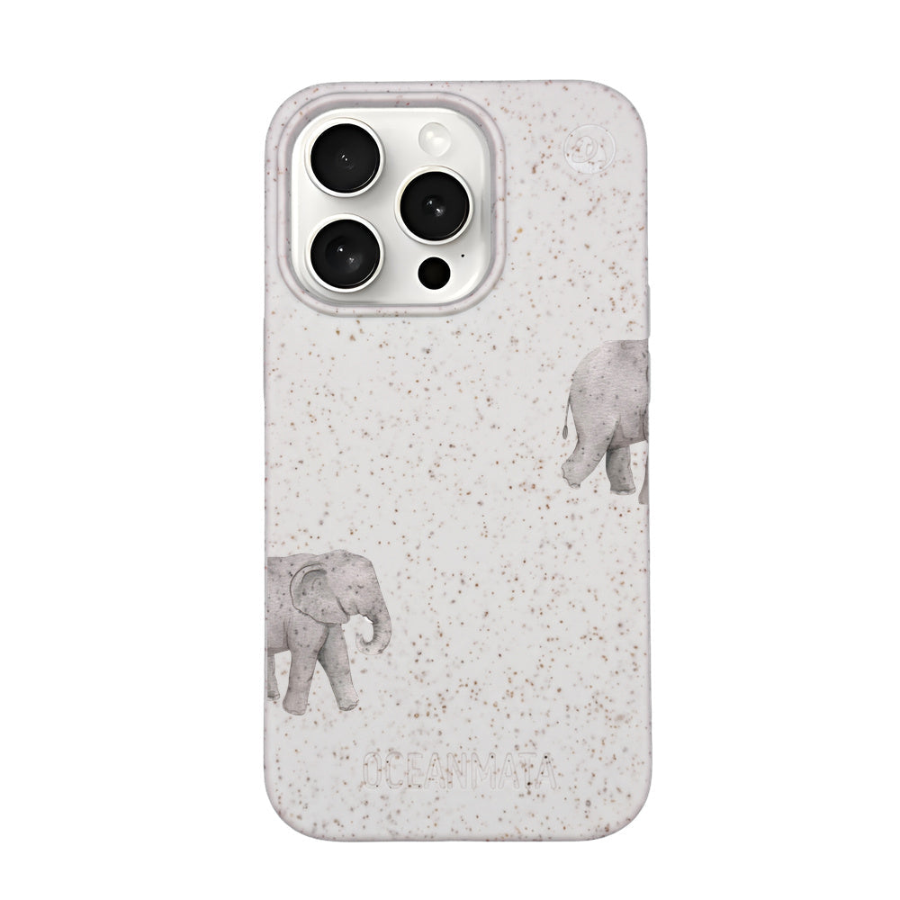 Biologisch abbaubare Handyhülle iPhone 15 pro Ele Fant — kompostierbar — Vorderseite