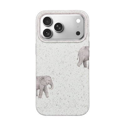 iPhone 18 Pro / 17 Pro Hülle - Elefant weiß - "Ele-Fant" - nachhaltig