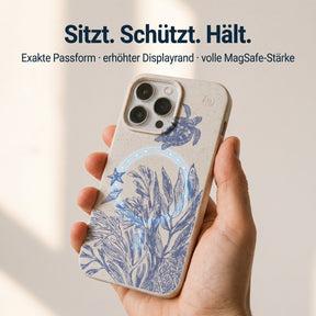 Biologisch abbaubare Handyhülle iPhone 17 pro Mantawave — kompostierbar — Passform & MagSafe