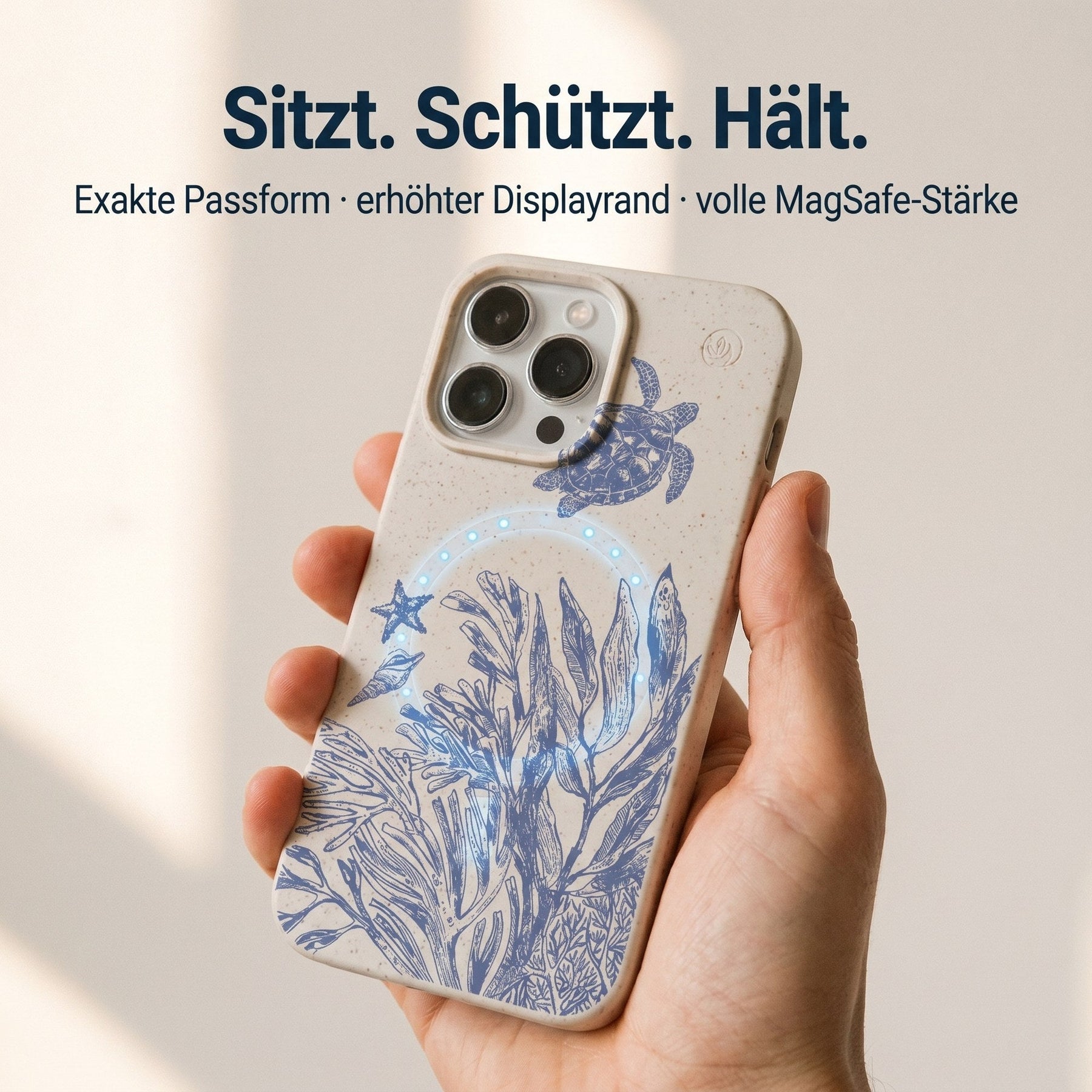 Biologisch abbaubare Handyhülle iPhone 17 pro max Turtleandfriends — kompostierbar — Passform & MagSafe