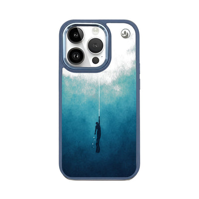 iPhone 14 pro max hoesje - Freedive blauw - "Freedive" - ​​​​duurzaam