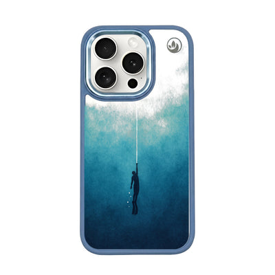 iPhone 15 pro max hoesje - Freedive blauw - "Freedive" - ​​​​duurzaam