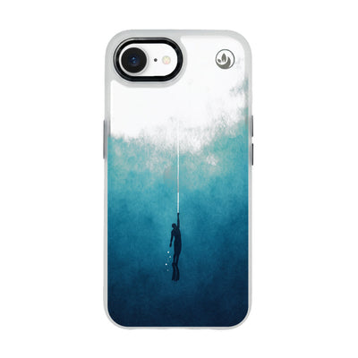 iPhone 16e hoesje - Freedive Blue - "Freedive" - ​​​​duurzaam