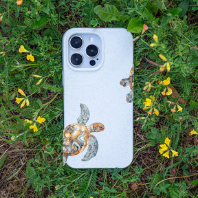 iPhone 11 Hülle - Schildkröte weiß - "TurtleGaze" - nachhaltig