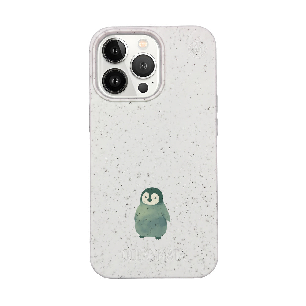 iPhone 13 pro max Hülle - Pinguin weiß - "HappyPinguin" - nachhaltig