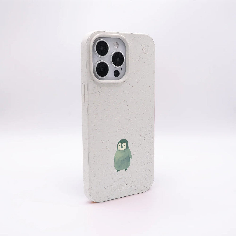 iPhone 14 pro Hülle - Pinguin weiß - "HappyPinguin" - nachhaltig