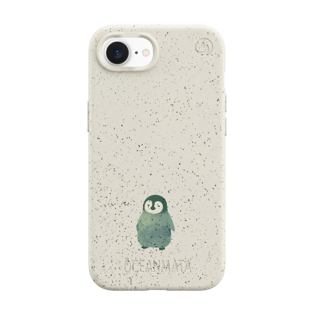 Biologisch abbaubare Handyhülle iPhone 16e Happypinguin — kompostierbar — Vorderseite